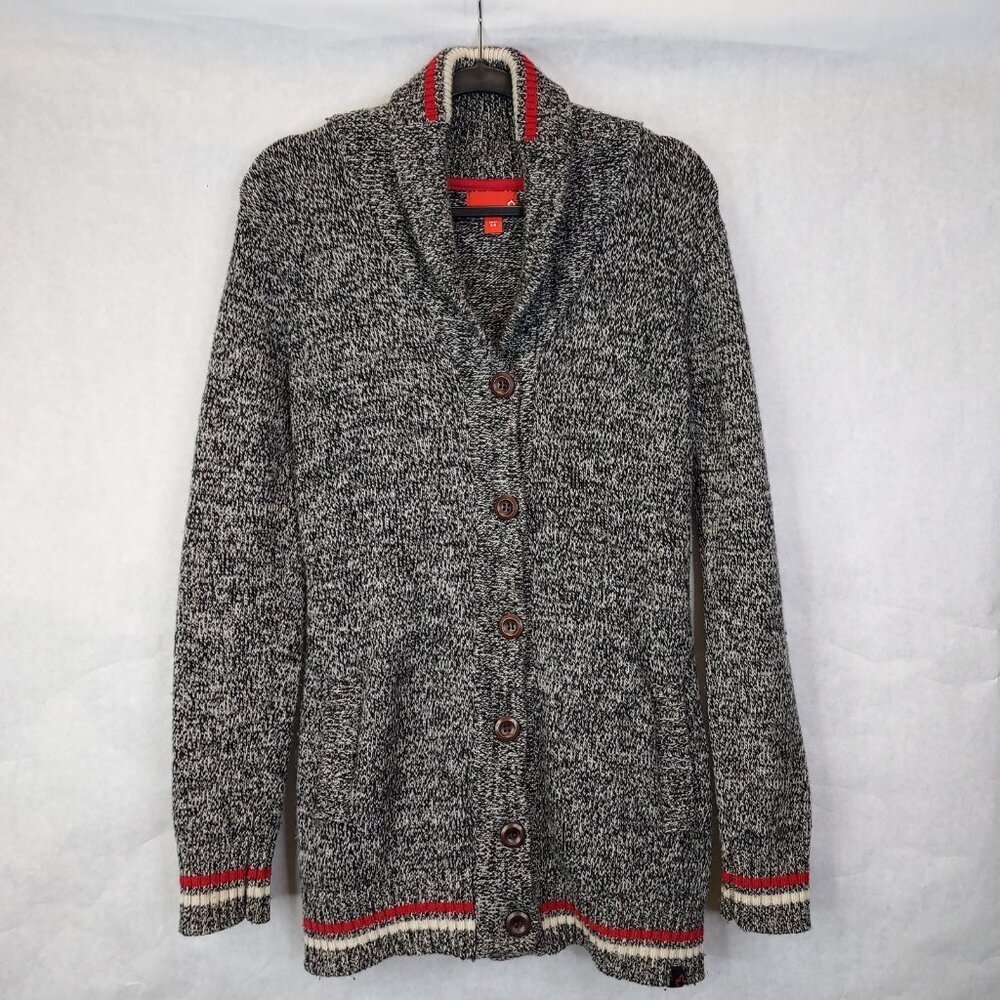Sears Heritage Cabin Wool Cardigan Sweater Women's XS Gray Oat Button Up Cottage